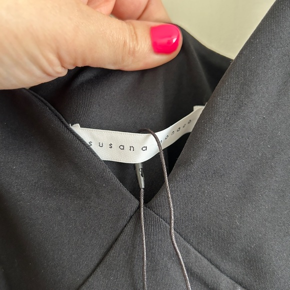 CLOSET CLOSING Susana Monaco Side Open Tank Slit Maxi Dress in Black Sz XL - Picture 7 of 8